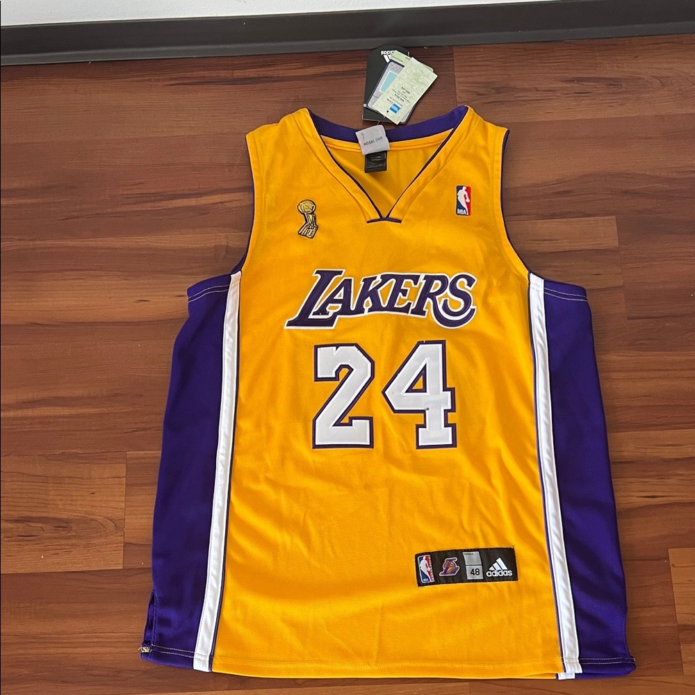Adidas Lakers Gold and Purple Basketball Jersey